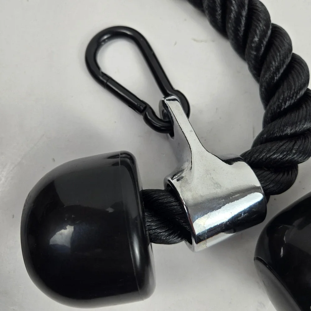 Heavy Duty 34 Inch Tricep Rope Cable Attachment Black Braided Gym Pulley NWOT